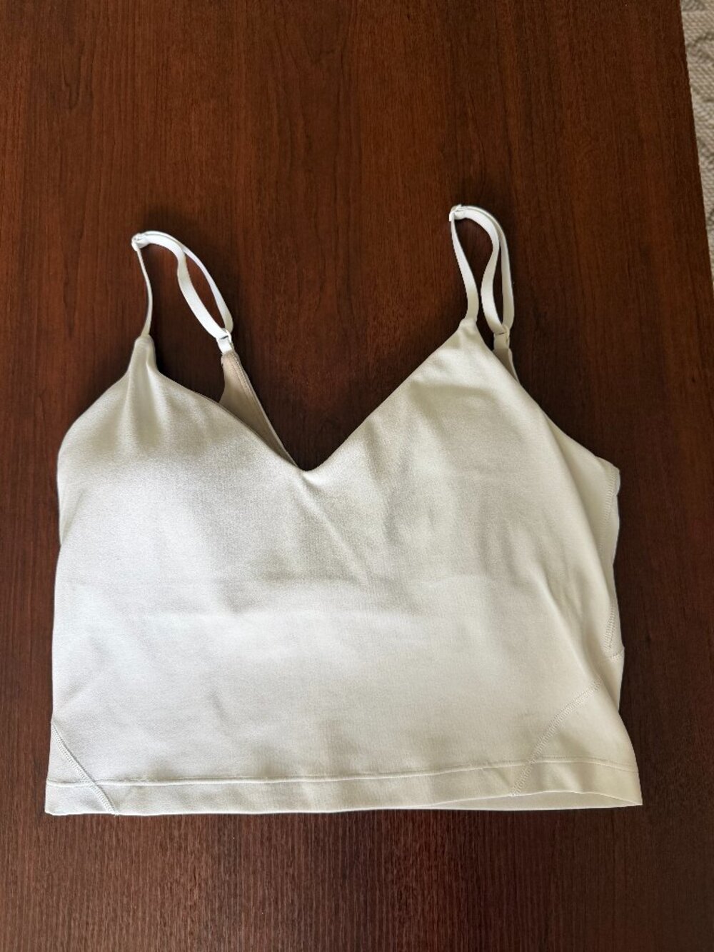 Lululemon Align Cropped Cami Tank Top A/B Cup, White, Size 6